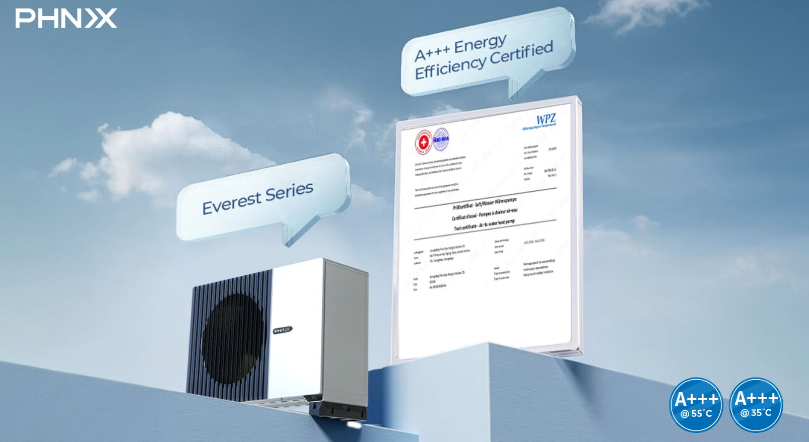 A+++ High Efficiency at 35℃ and 55℃